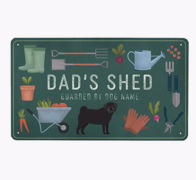 Dad's Shed: Personalized {breedFullName} Metal Garden Sign